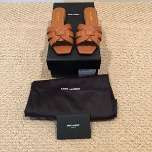 Saint Laurent Tribute Nu Pieds Slide Sandal Sz 6